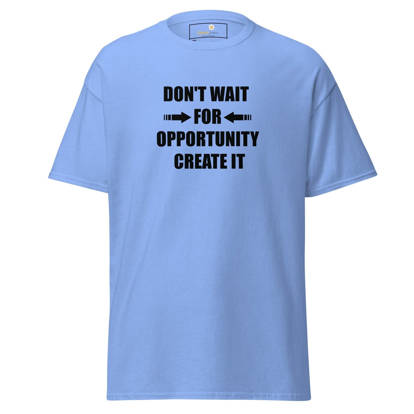 Light blue T-shirt from T-SHIRT DESIGN TEE for men and women in 2XL to 5XL sizes
