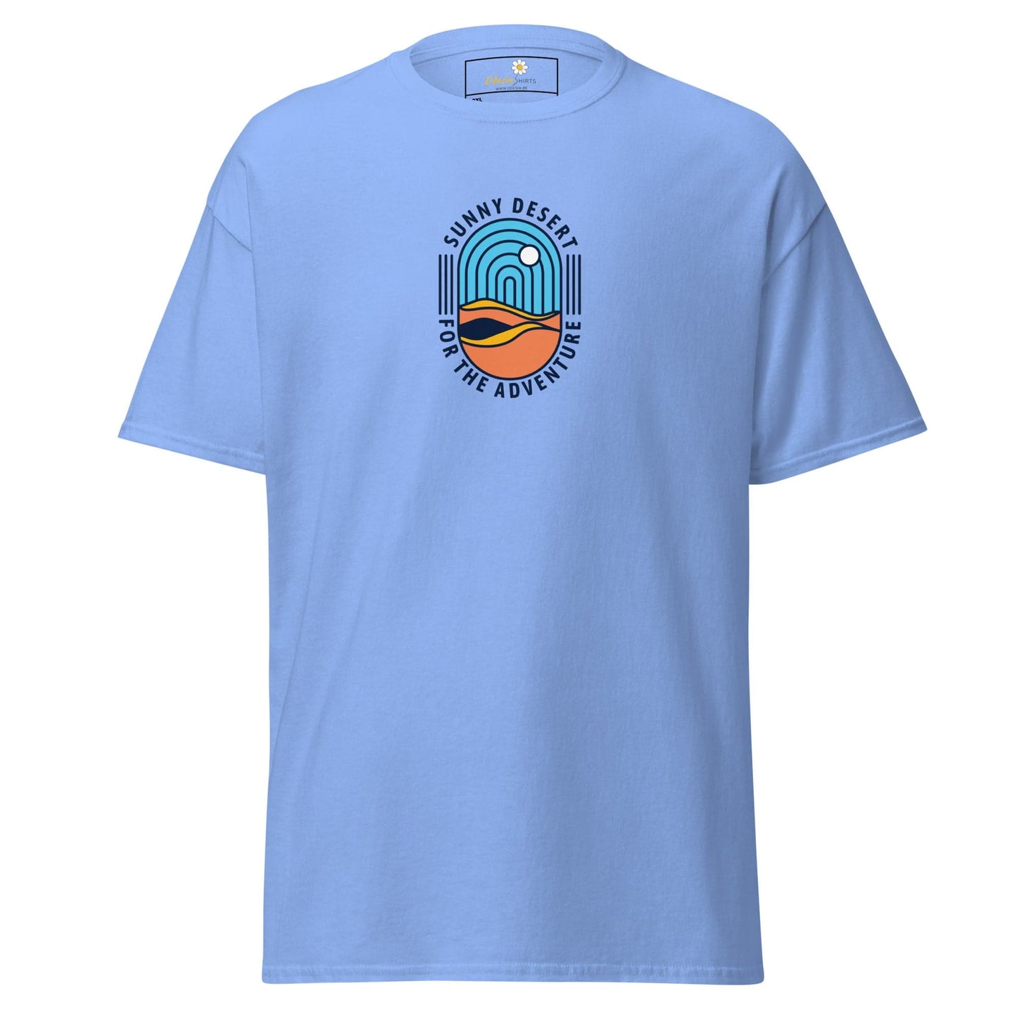 Light blue men’s and women’s T-Shirt with desert graphic in available sizes 2XL to 5XL