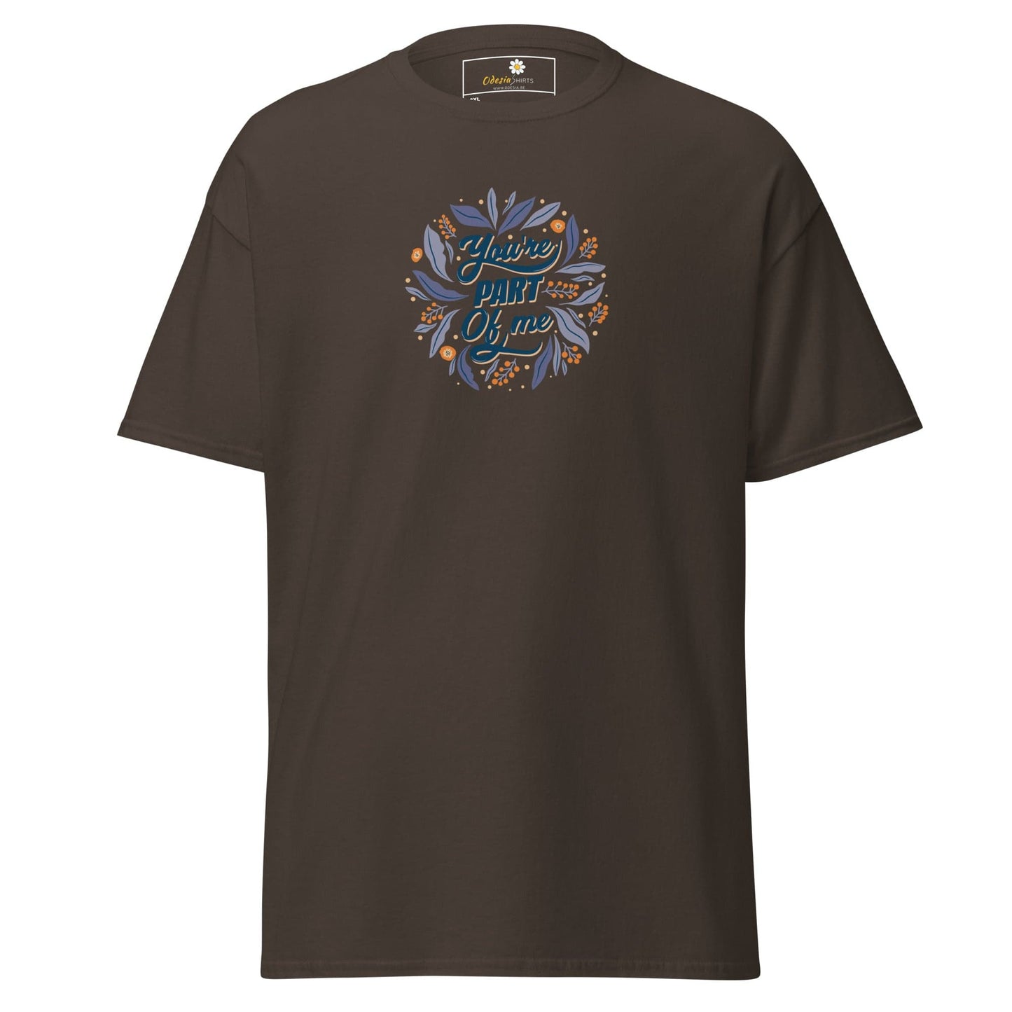 Brown T-shirt with floral design for Men and Women in 2XL to 5XL sizes