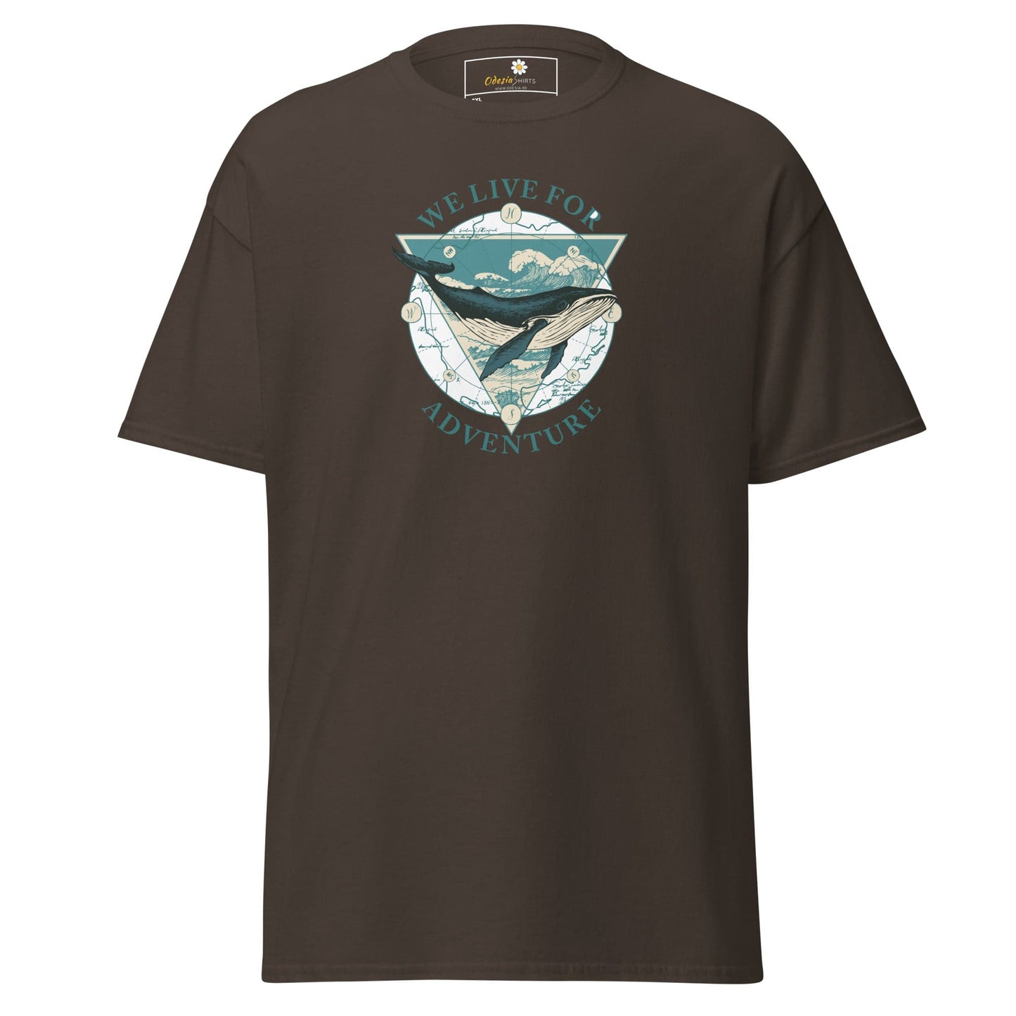 Brown T-Shirt with Whale Graphic for Men and Women in Size 2XL to 5XL
