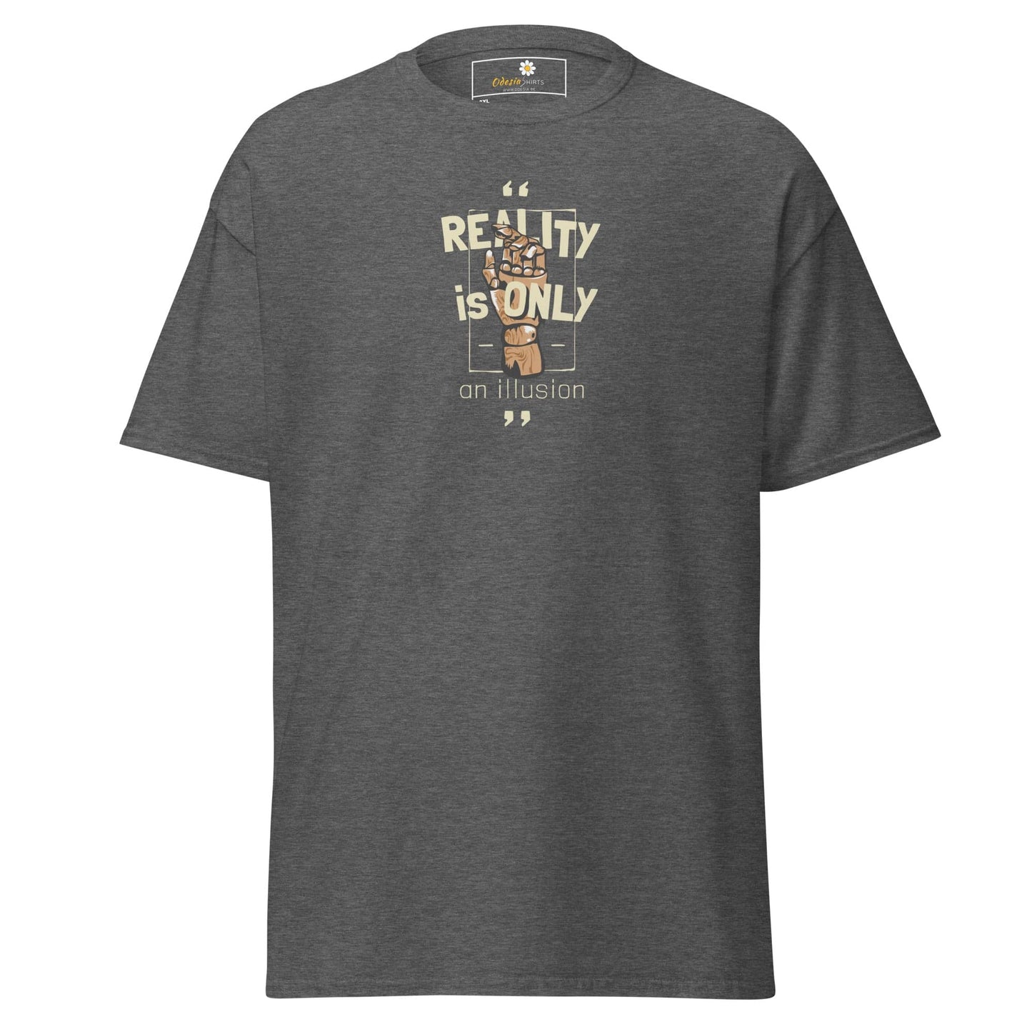 Gray T-shirt with graphic design for men and women in sizes 2XL to 5XL
