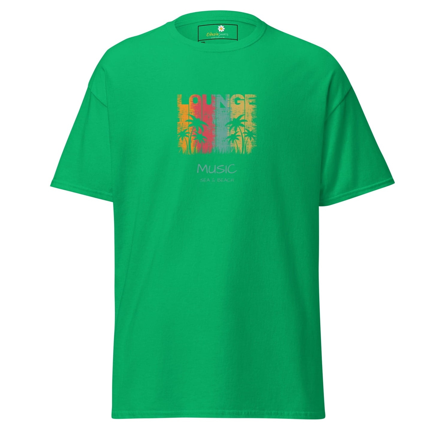 Green T-shirt with lounge music graphic from T-SHIRT DESIGN TEE for Men and Women