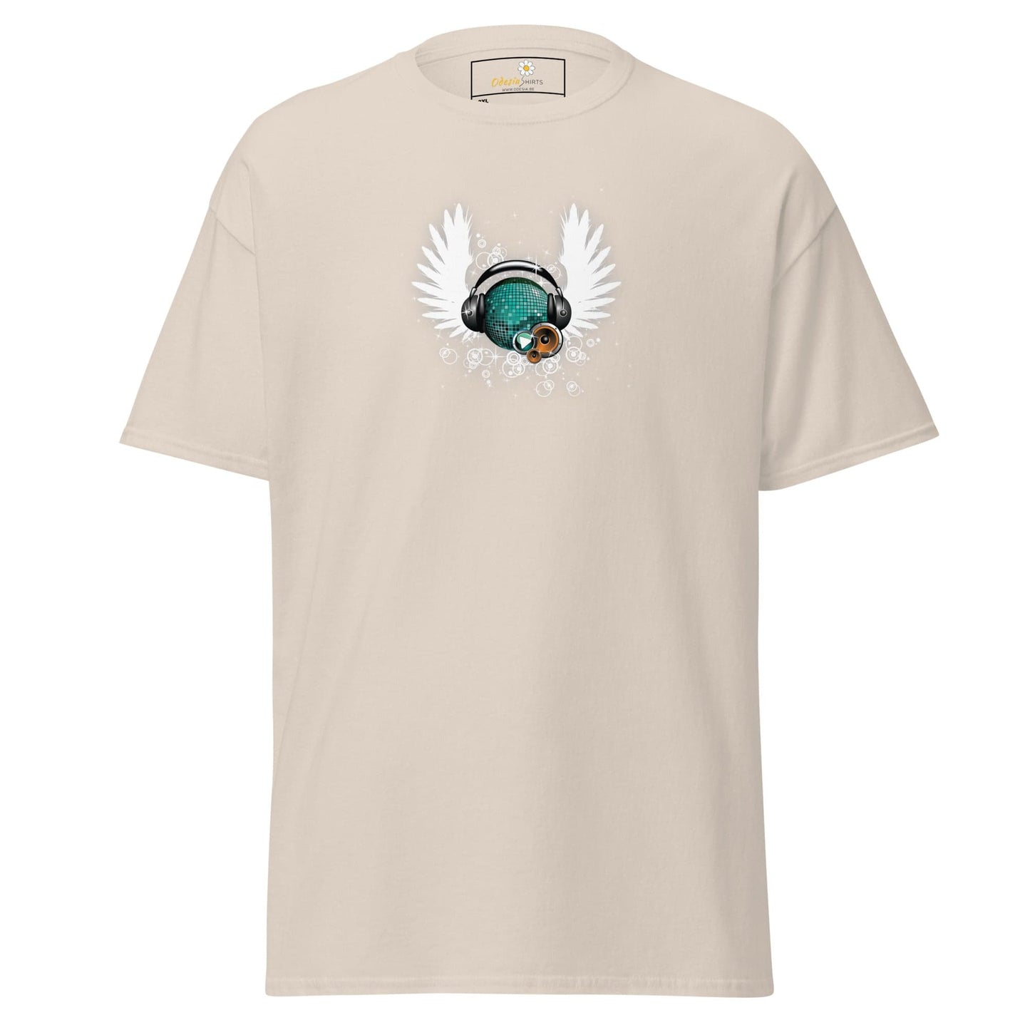 Beige T-shirt with graphic design for men and women available in 2XL to 5XL sizes