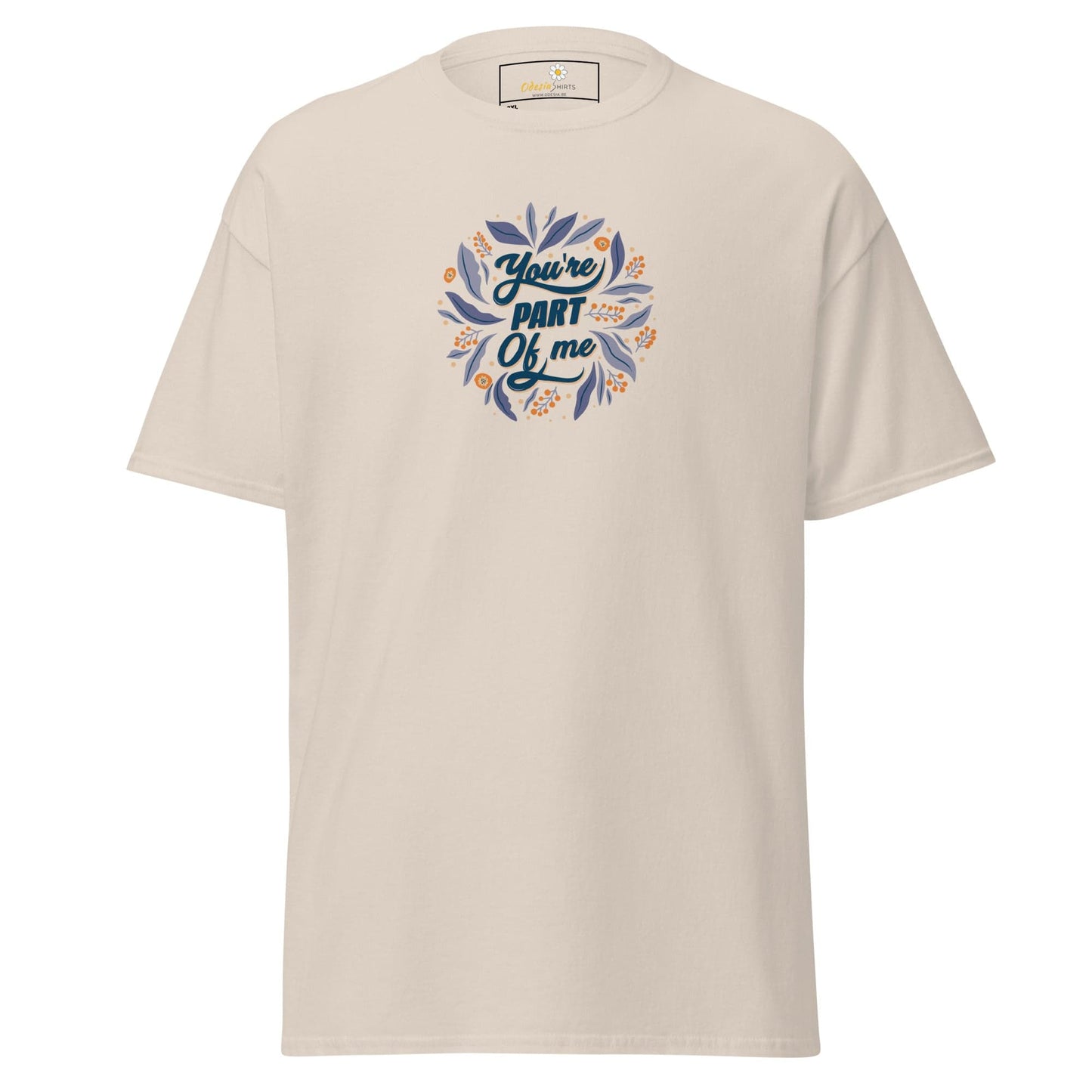 Beige T-shirt with floral You’re part of me design for Men and Women in 2XL to 5XL sizes