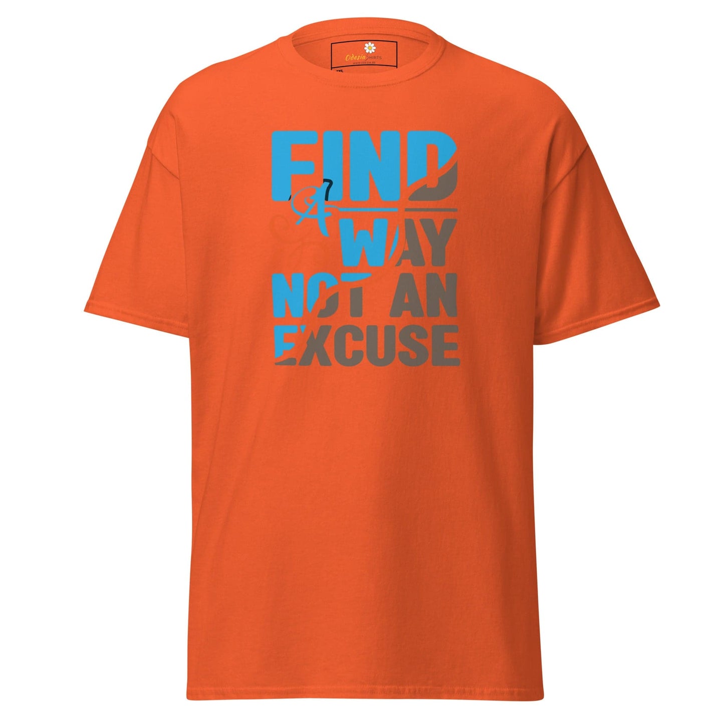 Orange T-shirt with motivational text from T-SHIRT DESIGN TEE for Men and Women
