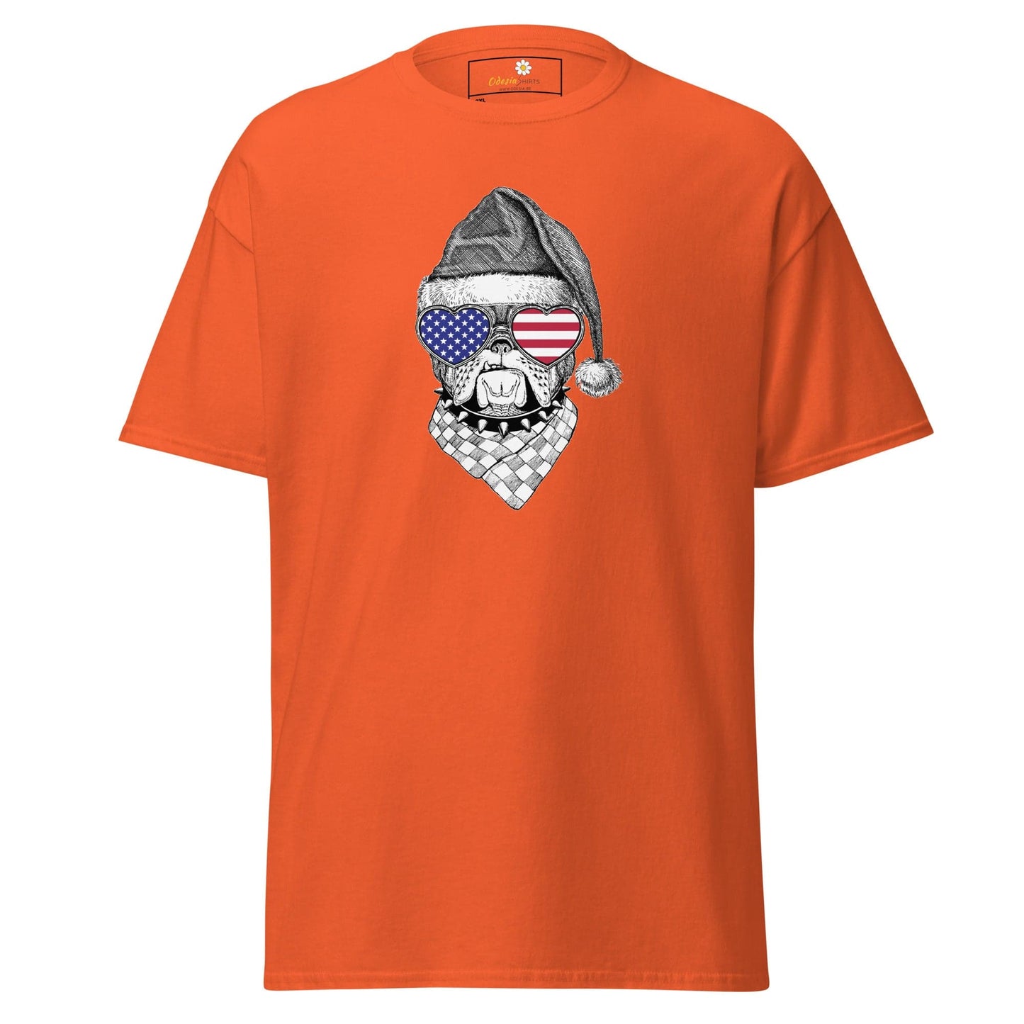 Orange T-shirt with dog graphic from T-SHIRT DESIGN TEE for Men and Women