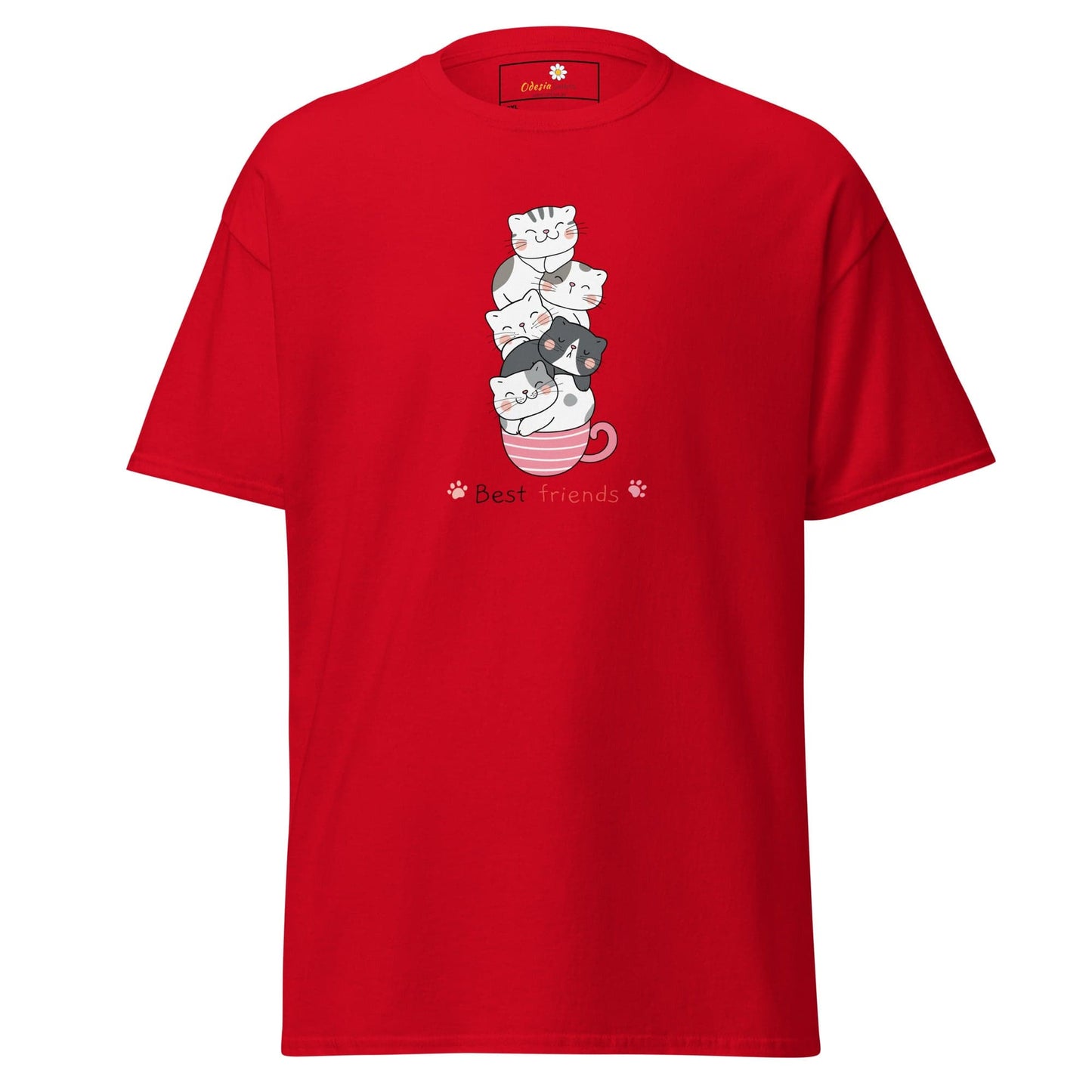 Red T-shirt with Cat Illustration from T-SHIRT DESIGN TEE for Men and Women in 2XL to 5XL
