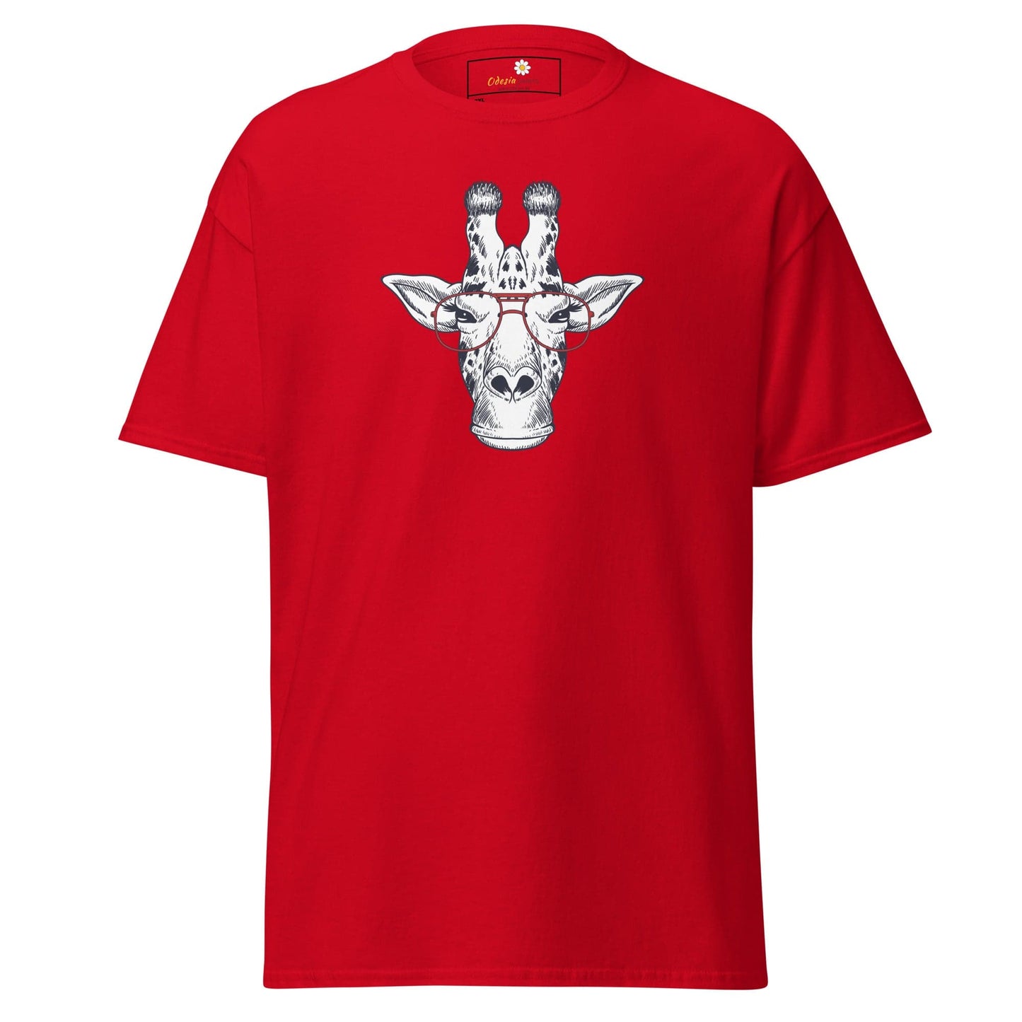 Red T-shirt with Giraffe graphic for men and women in 2XL to 5XL sizes