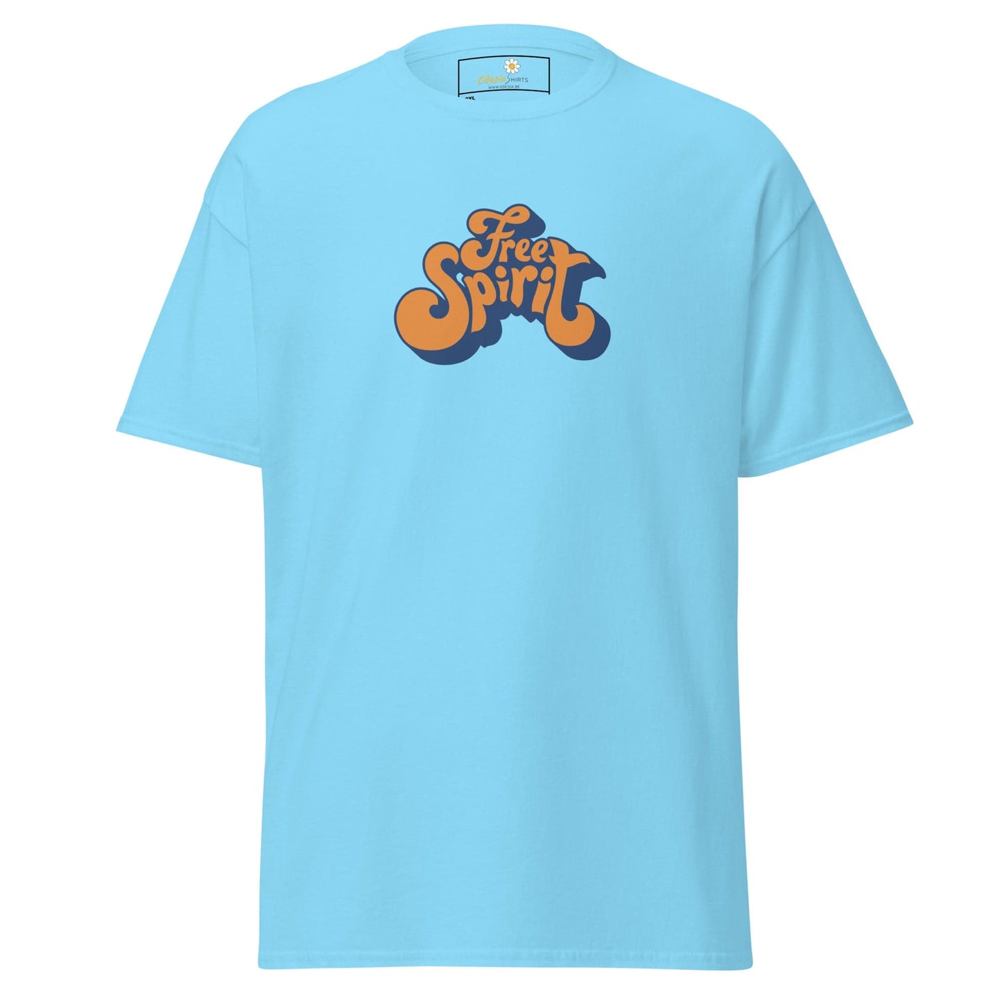 Light blue T-shirt with Free Spirit graphic in T-SHIRT DESIGN TEE Men Women 2XL-5XL
